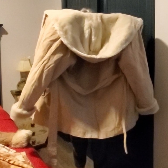 Wilson’s Leather Jacket Coat Faux Fur Long Suede Winter Wilson Tan Size M - Picture 4 of 15